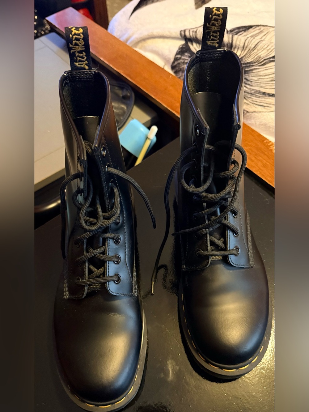 Dr. Martens Black Smooth Leather Boots 1821